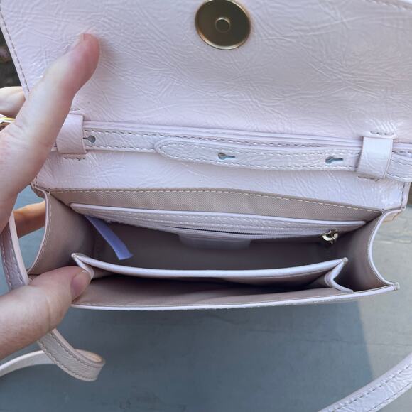 SAM EDELMAN NWOT Patent Leather Textured, Loraine Mini Box Crossbody, Blush - Picture 6 of 12